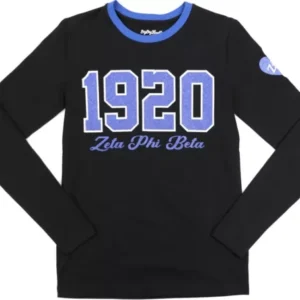 Big Boy Zeta Phi Beta Divine 9 S4 Long Sleeve Tee [Black - 2XL]