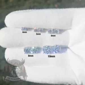 Certified VVS1 Moissanite Stud Earrings, 0.44ctw to 8ctw, 925 Sterling Silver