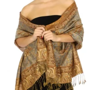 Fashion Outlined Paisley Pashmina Scarf Shawl Wrap 24 COLORS